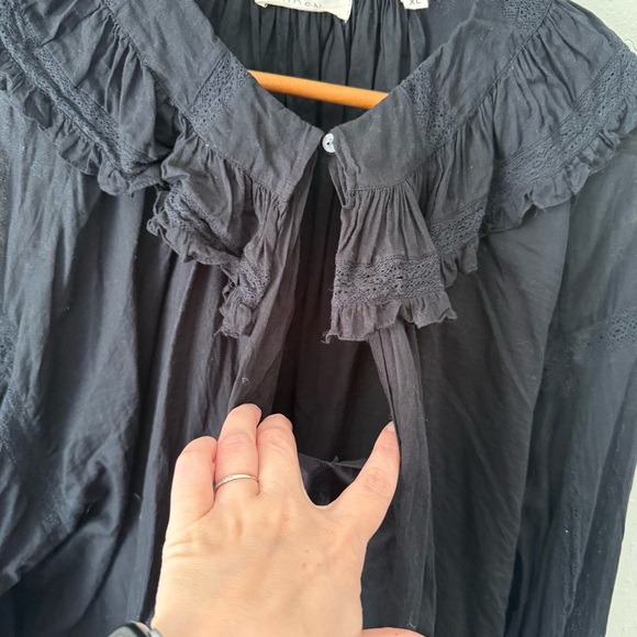 Doen Black Ruffled Blouse - Picture 3 of 12